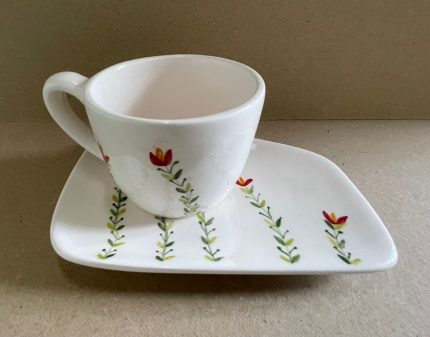 فنجان نعلبکی گلدار